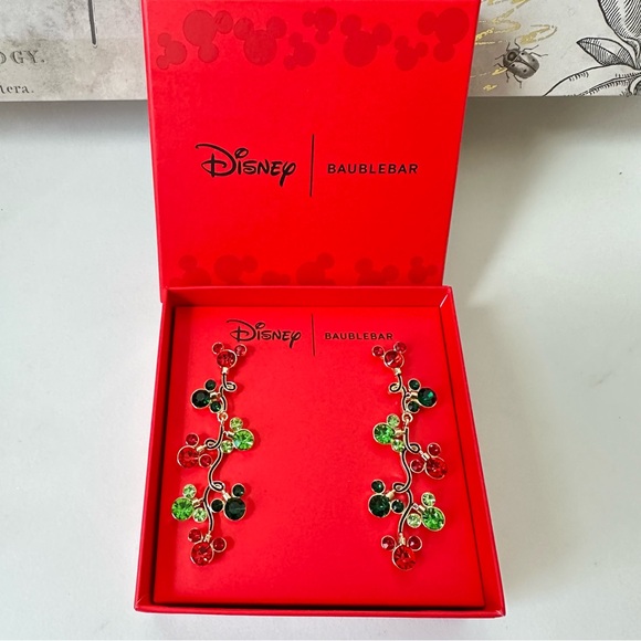 Disney x Baublebar Mickey Mouse Earrings Dangle Christmas String Lights NIB - Picture 5 of 8